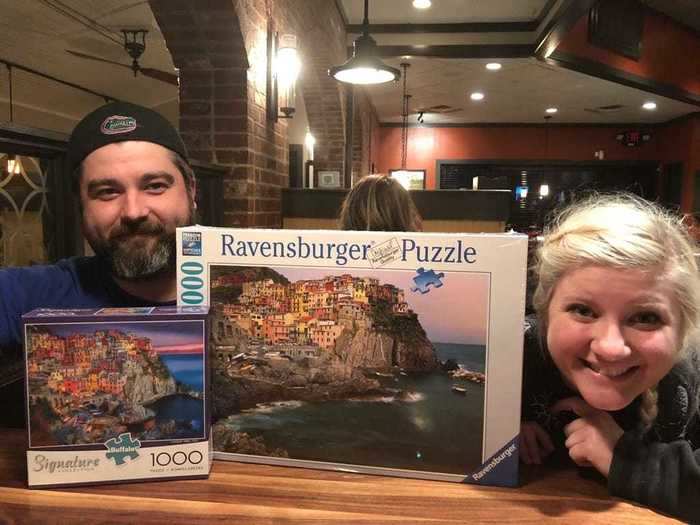 Two siblings gave each other different puzzles for the holidays — but of the same landscape in Italy!