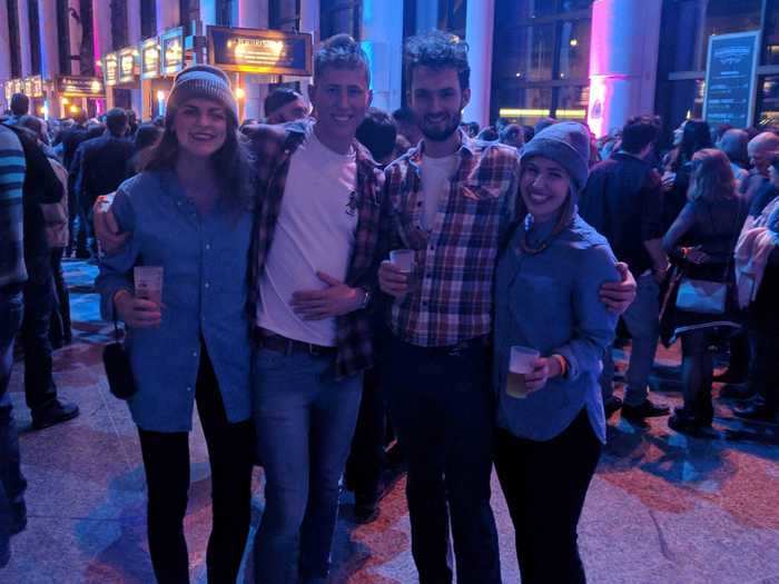 These two couples met at a beer festival — and happened to be dressed exactly the same.