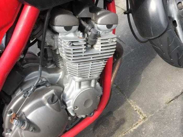 This motorcycle engine is giving some serious side eye action.