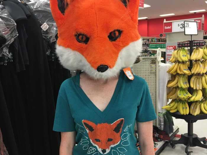 A Reddit user was walking through Target in their favorite fox shirt when they came across the perfect addition to her outfit.