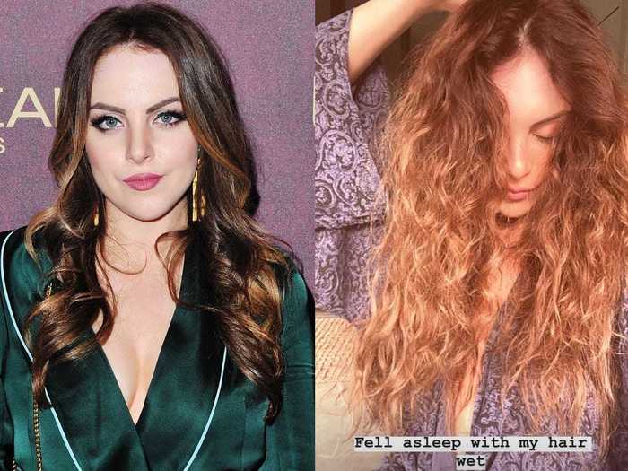 Elizabeth Gillies gave fans a glimpse at her naturally-curly hair on Instagram.