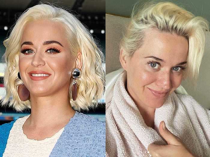 Katy Perry embraced her brunette roots while social distancing.