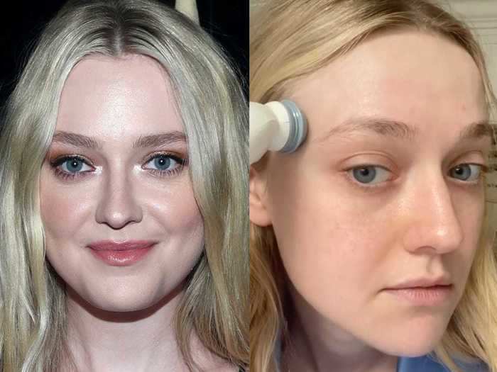 Dakota Fanning took her temperature while not wearing makeup to encourage people to stay home.