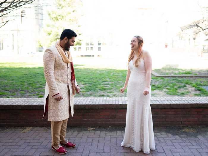 A few days after they postponed the wedding, Bhargav got the idea to have a photo shoot in their wedding attire before the couple had to self-isolate.