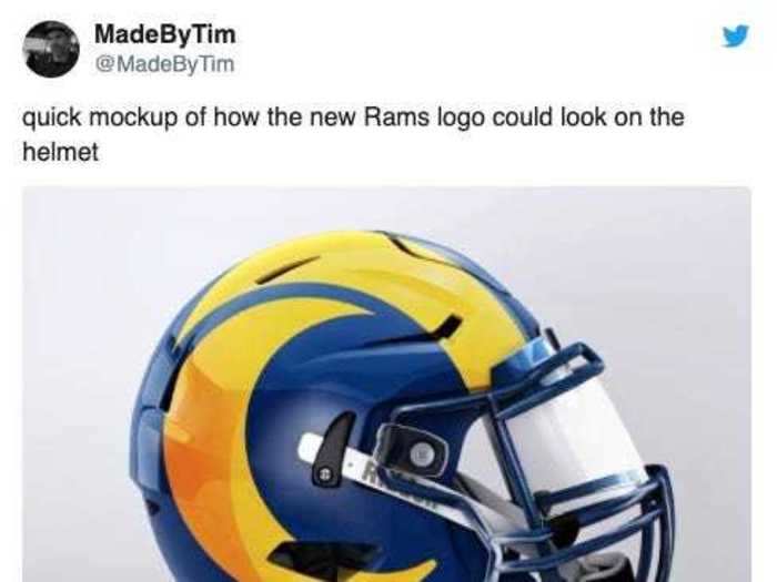 We have not seen the new Rams uniforms yet, but here is a look at what the helmet could look like with the new horns.