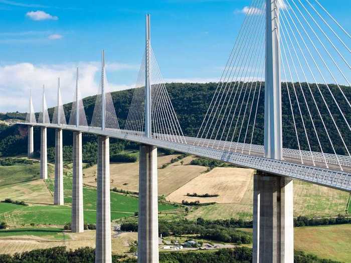 The Millau Viaduct in southern France is one of the world