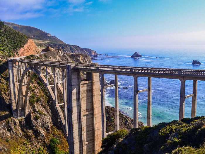 The Bixby Creek Bridge in Monterey, California, is a must-see during the drive down Route 1.