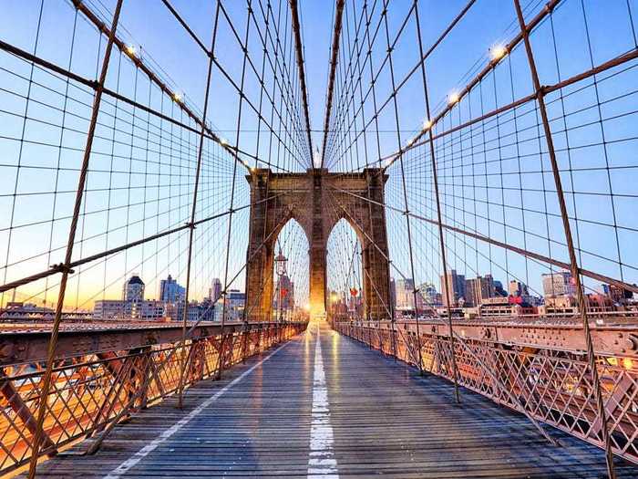 Built in 1883, the Brooklyn Bridge is one of the country