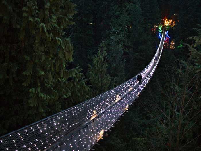 Nestled in the middle of a Canadian forest, the rickety Capilano Suspension Bridge in North Vancouver, British Columbia, is the perfect place for all thrill-seekers. Just don