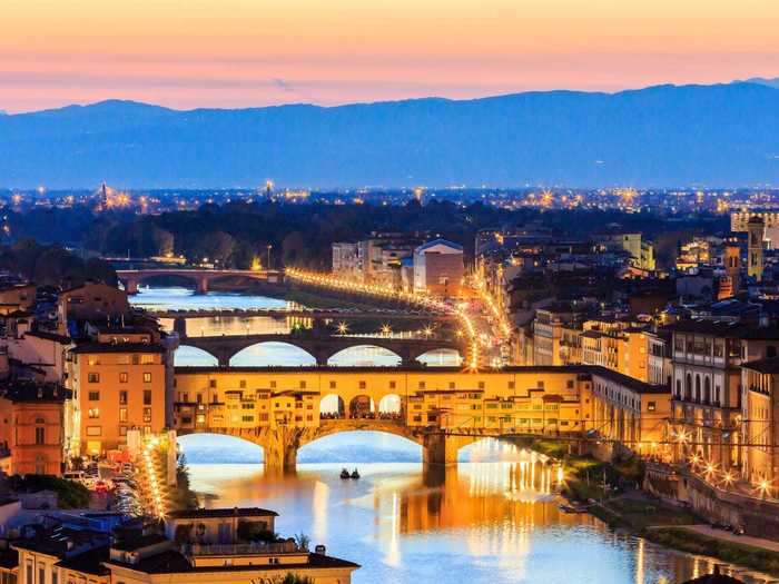 The Ponte Vecchio in Florence was originally built in 1345.