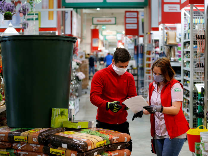 Hardware stores and garden centers opened too.