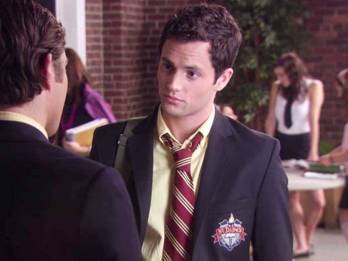 While on "Gossip Girl," Badgley said he had to save his chest hair off.