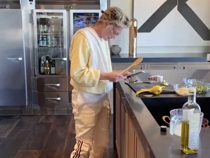 Her wife, Portia de Rossi, has filmed cooking videos in their home kitchen.