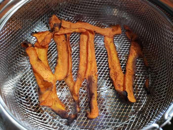 I checked the carrot "bacon" at 5 minutes, per the original recipe.