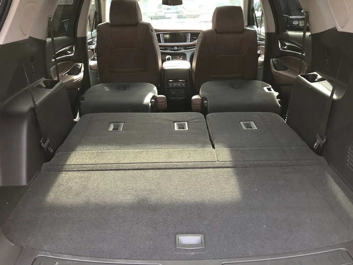 Cargo capacity is 24 cubic feet, but drop the seats and you have 98 cubic feet, which is a veritable pickup truck bed.