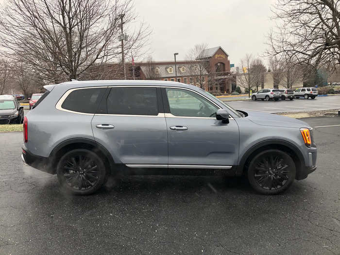 The Kia Telluride I tested was the 2020 model year of the new three-row SUV, outfitted in "everlasting silver." Price? For a three-row SUV in top-spec SX trim, we