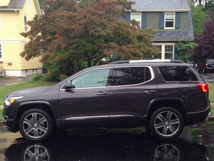 Our 2017 GMC Acadia Denali came with all-wheel drive. This maxed-out mid-size crossover, which shares a platform with the Cadillac XT5, stickered at $52,185, with numerous options. It is possible, however, to get a base Acadia for around $30,000.