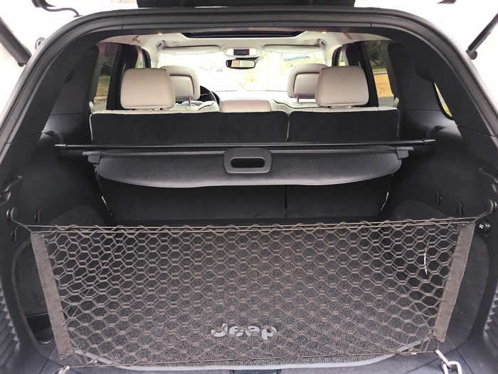 The Grand Cherokee had 36 cubic feet of cargo space, expandable to 68 cubic feet with the rear seats dropped.