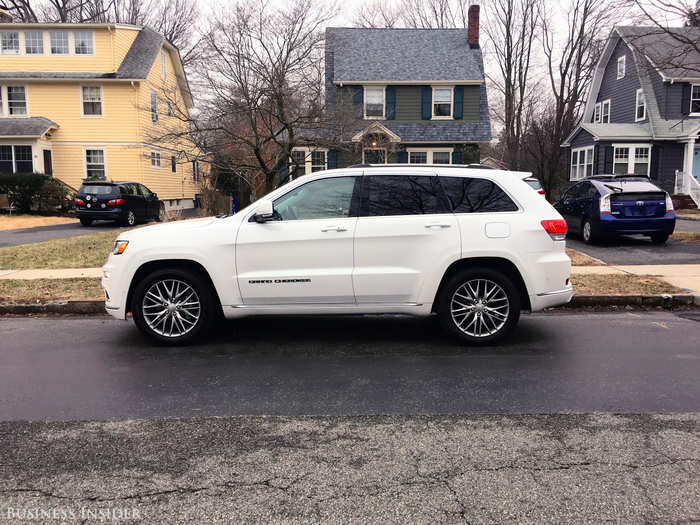 The Grand Cherokee is the more properly midsized of the two. Clad in a crisp white livery, our Grand Cherokee test car immediately impressed us with its imposing presence and attractive styling.