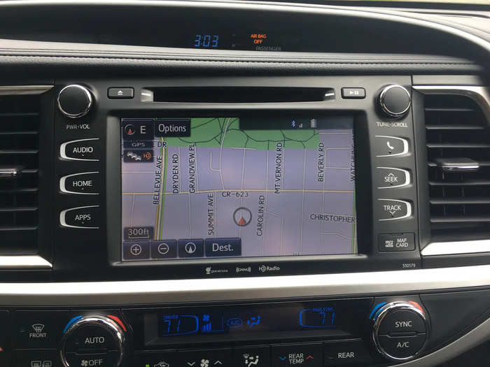 Our test cars came with an eight-inch touchscreen running Toyota