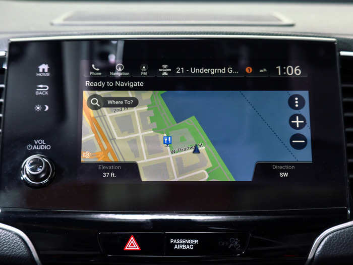 All Pilots except the base LX trim are equipped with an eight-inch touchscreen running Honda