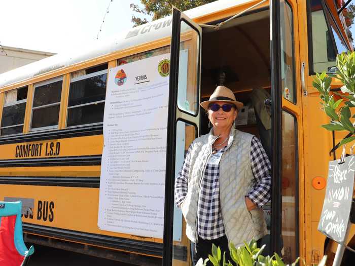 Like the Woods, retiree Keri Gailloux is struggling to find a place to park her school bus-turned-tiny house during these strange times.