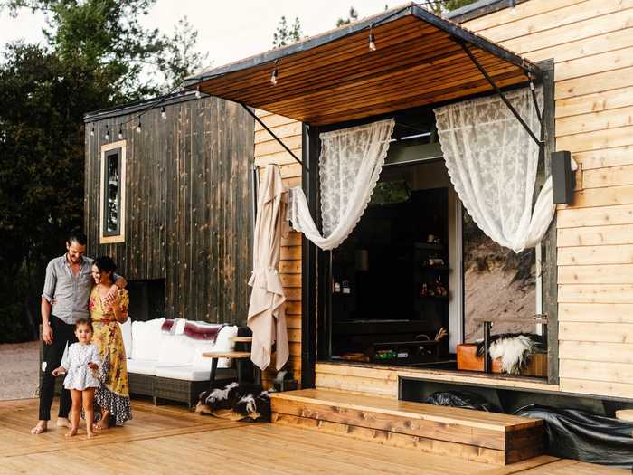 Bela and Spencer Fishbeyn also left their 300-square-foot tiny home during the pandemic because Bela is pregnant.