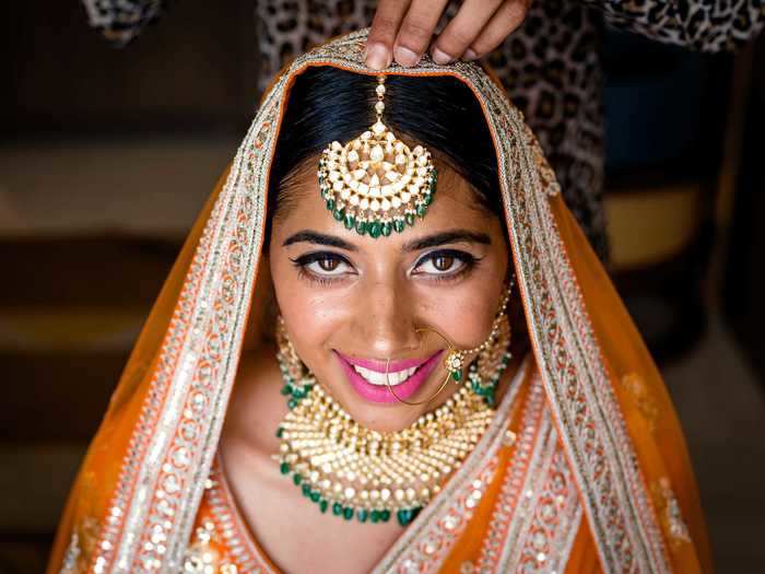 Reema opted for a more colorful look on her wedding day.