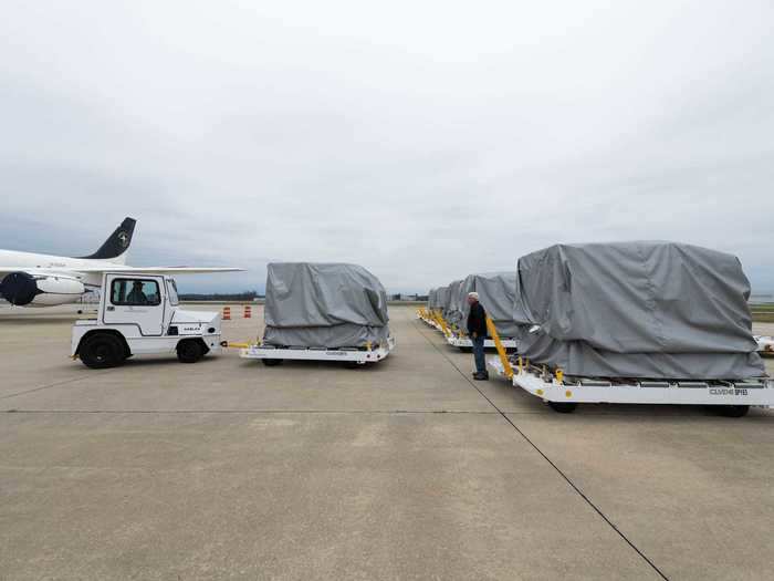 These grey-tents will be the structures that house the field hospital.