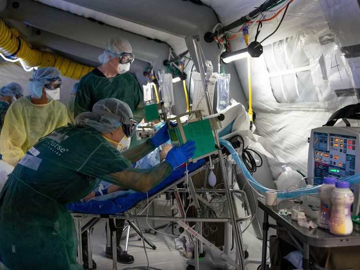 New York City received similar field hospital setups in Central Park built by the charity in conjunction with the Mount Sinai Hospital System. Those, however, were trucked in from North Carolina.