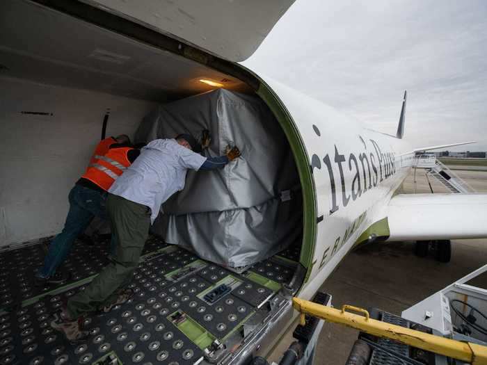 The DC-8 is capable of carrying around 84,000 pounds of cargo both in the primary cargo hold...