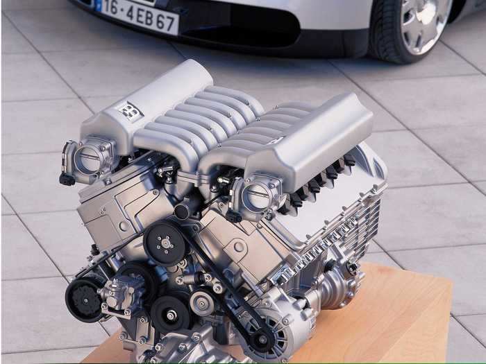 Instead, it had a W16 engine, made from two V8s stuck together at 90 degrees from each other and their cylinder banks separated by a 15-degree angle.