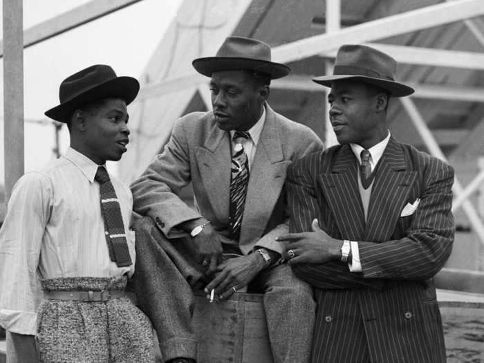 Some men in the 1940s could be seen wearing zoot suits.