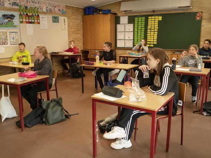 Now, desks are placed six feet apart, and drop-off times are staggered due to social distancing guidelines still in place.