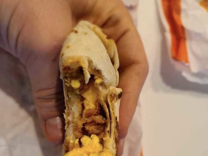 Breakfast Crunchwrap with bacon — $3.89