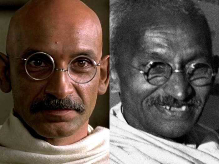 Ben Kingsley really looked like peaceful activist Mahatma Gandhi.