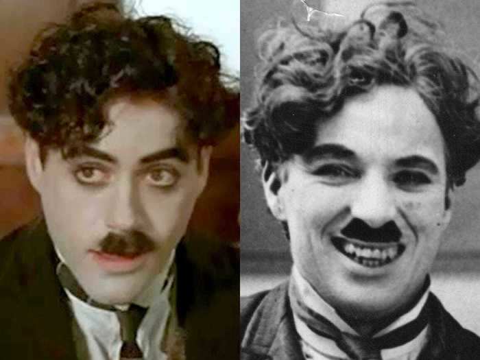 Robert Downey Jr. channeled the whimsical spirit of actor Charlie Chaplin.