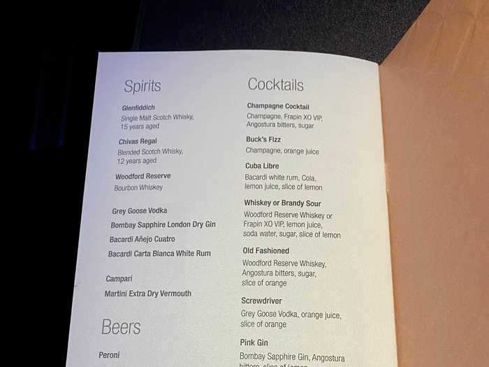 ... Spirits and cocktails ...