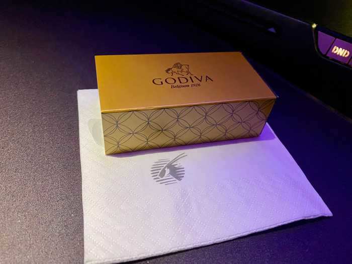 I decided to skip dessert — I still got a box with two Godiva truffles, though!