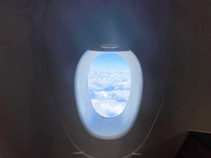 The forward lavatory in the A350 has a window. It