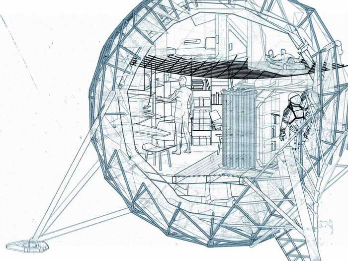 Inside, they plan to make efficient use of space with a vertical farm.