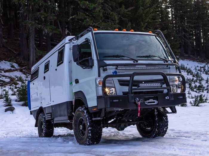 The Fuso also has a large windshield that allows for a wider view of the road.