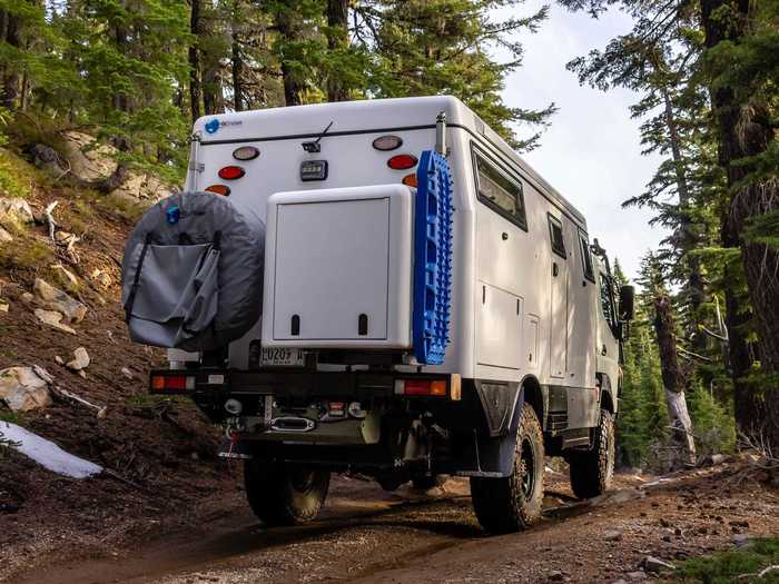 There is also an optional roof rack to hold more recreational amenities, like kayaks and canoes. The side ladder allows for simple roof access.