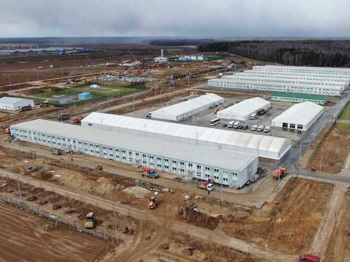 To cope with the demand, authorities are building makeshift coronavirus hospital outside Moscow. It is poised to admit up to 500 patients.