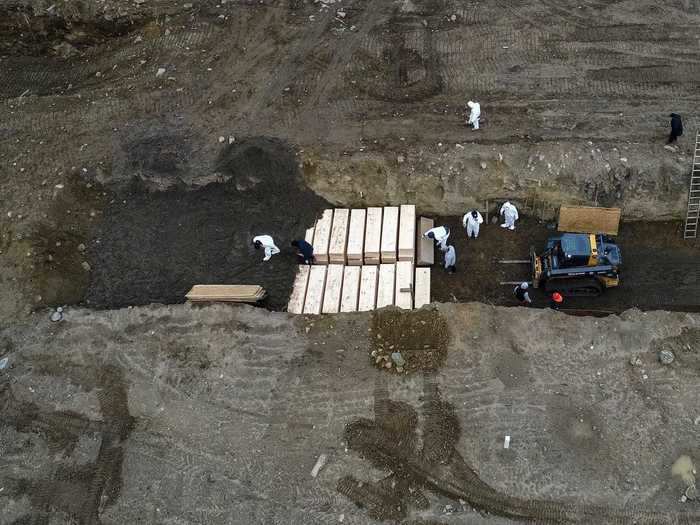 By early April, the number of burials on Hart Island had risen from the typical 25 burials a week to roughly 25 burials a day — a fivefold increase — as the death toll from COVID-19 spiked.