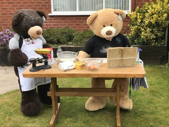 Their owner decided to put them outside after seeing other toy bears around the neighborhood, an idea inspired by a children