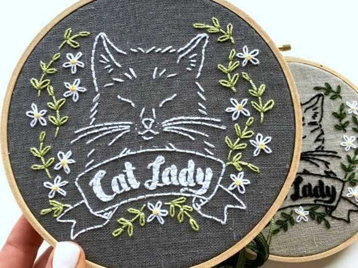 The perfect embroidery kit for a proud cat lady