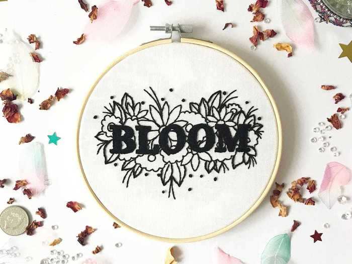 A fresh take on the traditional flower embroidery kit