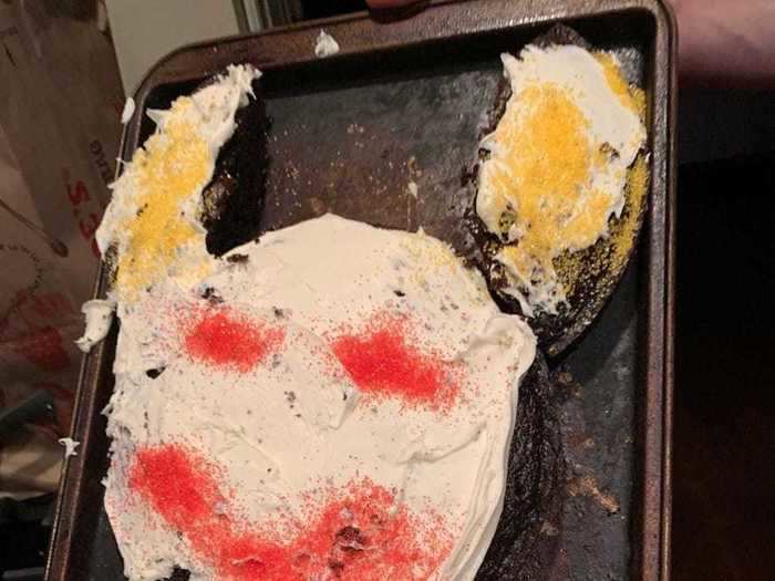 This cake was meant to be a bunny for Easter.