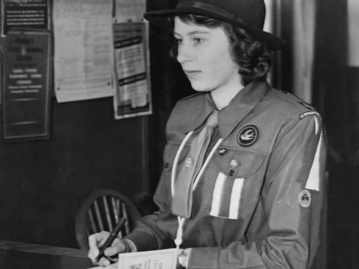 The princess registered for war service when she was just 16 under the Ministry of Labour